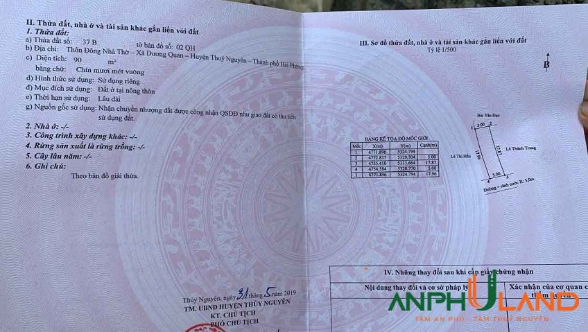 Bán lô đất thổ cư tại TDP Đông nhà thờ, Phường Thủy Nguyên, TP Hải Phòng